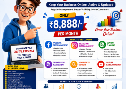 Digital Presence Management Package Rs. 8,888/Month | Kota